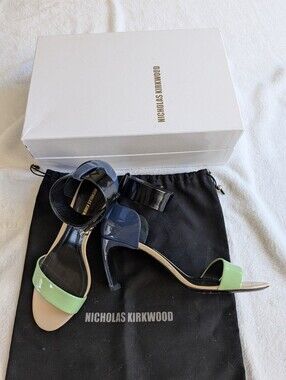 Nicholas Kirkwood Colorblock Patent Leather Summer Heels